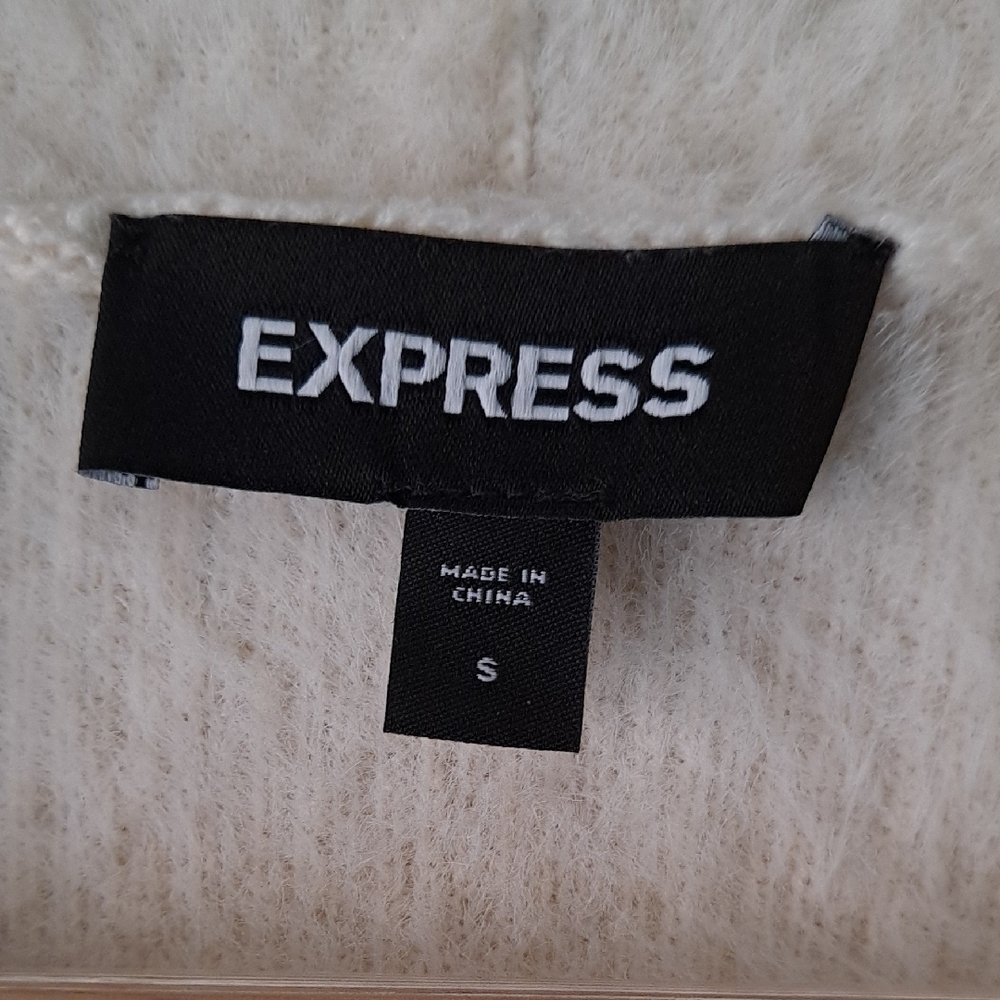 Express Cream Open-Front Cardigan - Picture 2 of 10